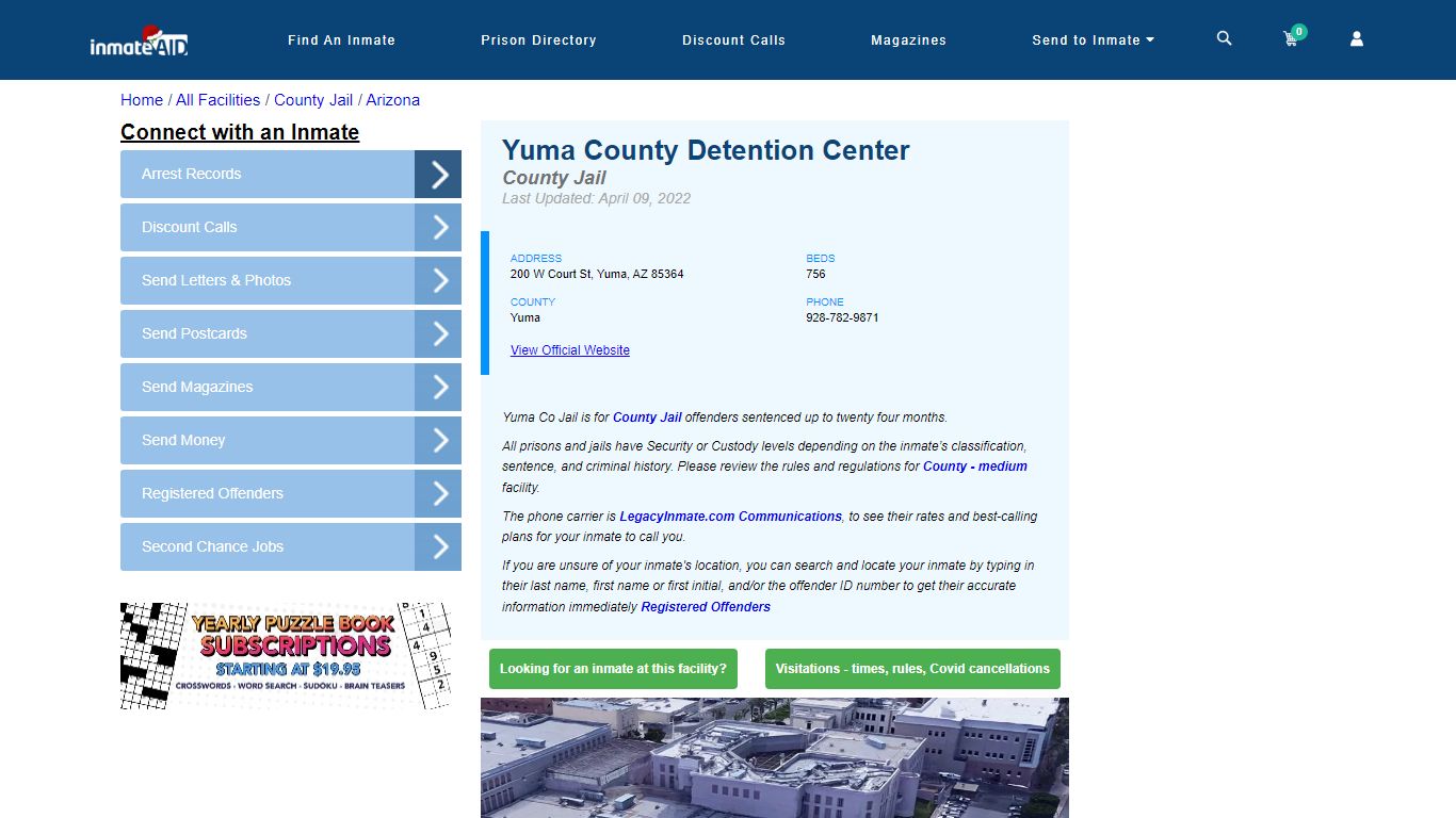 Yuma County Detention Center - Inmate Locator - Yuma, AZ