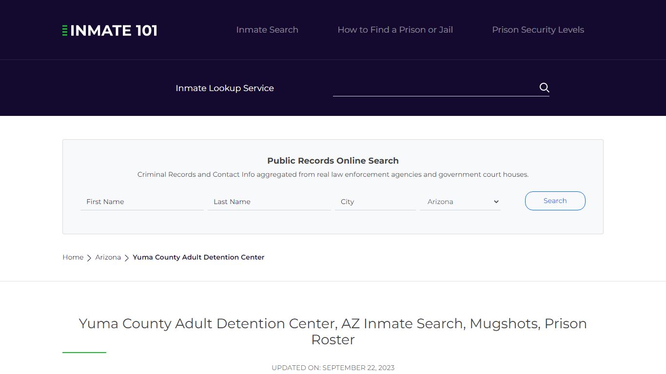 Yuma County Adult Detention Center, AZ Inmate Search, Mugshots, Prison ...